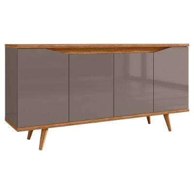 Balcão Buffet 50454 4 Portas 2 Prateleiras MDF 160CM Cinza Pérola