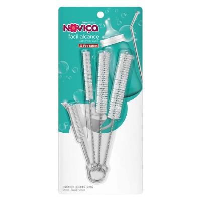 Kit Escova de Limpeza Fácil Alcance Noviça Recipientes Branco Bettanin