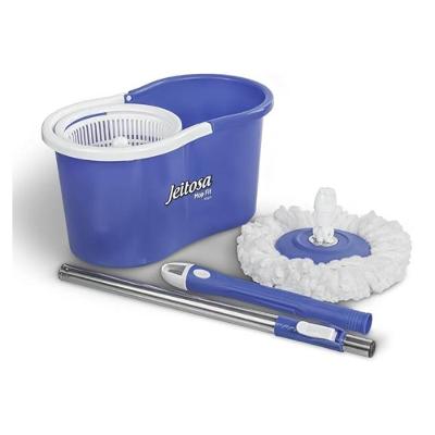 Mop com Balde Jeitosa Mop Fit Microfibra Lava e Seca 8L Azul Bettanin