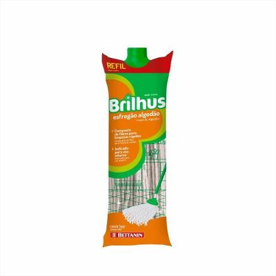 Refil Mop Esfregão Brilhus Algodão Absorvente para Lavanderia Bettanin