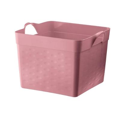 Cesto Organizador Quadrado Moolti Plástico Flexível 22L Rosa Sanremo