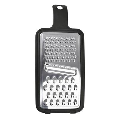 Ralador Manual 1 Face com Alça para Queijo e Legumes Metal e Plástico 3 Tipos de Corte Preto Ke Home