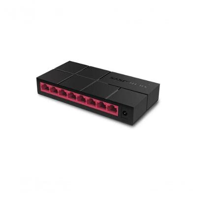 Switch MS108GS 8 Portas Gigabit 1000 Mbps Metal Preto Mercusys