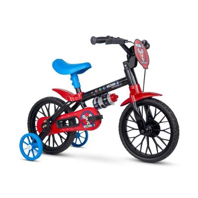 Bicicleta Infantil Mechanic Aro 12 Com Garrafinha Preto/vermelho/azul