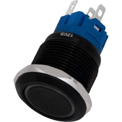 Chave Anti Vandalismo On-Off LED Azul 12VDC 3A 250VAC Preta Storm