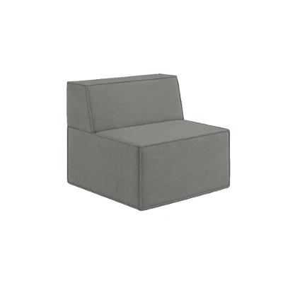 Poltrona Puff Luma Compact Air Bouclê Espuma Cinza Claro Balaqui