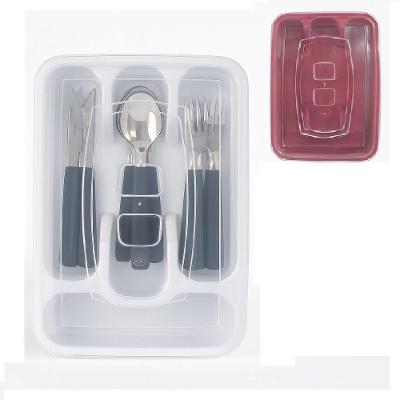 Porta Talheres com Tampa 4 Divisórias Plástico Organizador Cozinha Yeet