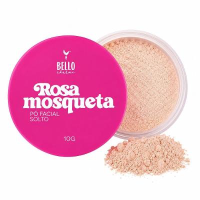 Pó Facial Solto Rosa Mosqueta Matte Aveludado Alta Definição Rosa
