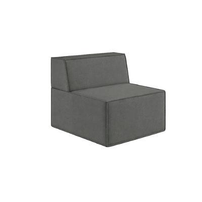 Poltrona Modular Luma Compact Air Bouclê Poliéster Grafite Balaqui Decor