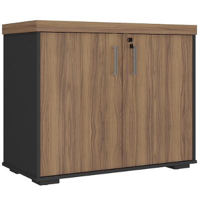 Balcão para Escritório Atria Executiva A02 2 Portas MDP 90CM Nogal Preto