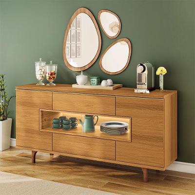 Aparador Buffet Lizzano B01 5 Portas 1 Gaveta com LED Cinamomo Lyam Decor