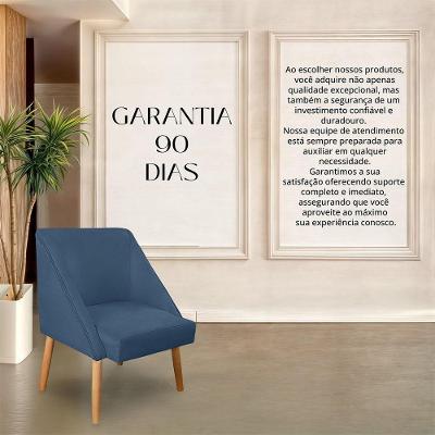 Poltrona Liz Suede Pés Palito Design Moderno Azul Marinho Ki Barato Móveis