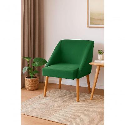 Poltrona Liz Suede Pés Palito Design Moderno Verde Ki Barato Móveis
