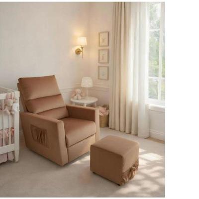 Poltrona de Amamentação com Balanço Reclinável Marrom Balaqui Decor