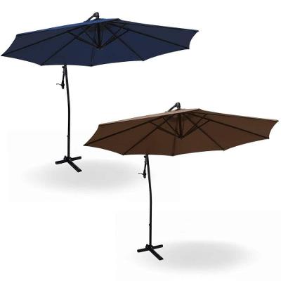 Ombrellone Lateral Suspenso Praia 3,0 X 2,7M Poliéster Alumínio Manivela Azul LYS