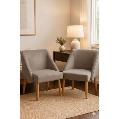 Kit 2 Poltronas Liz Decorativa Suede com Pés Palito Conforto Moderno Cappuccino Ki Barato Móveis
