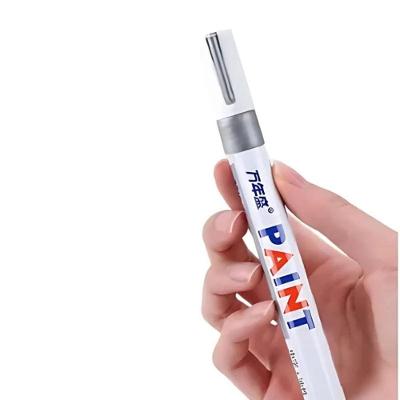 Caneta de Tinta Óleo Permanente Prova D'Água Alumínio Ponta Feltro 2,8MM Prata