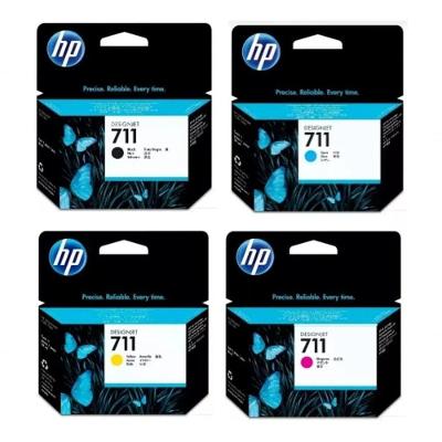 Kit Cartucho HP 711 4 Cores Preto 80ML Coloridos 29ML Designjet T120 T520 HP