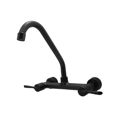 Misturador para Cozinha Bicomando de Parede Latão Preto Fosco Shop Hidráulica
