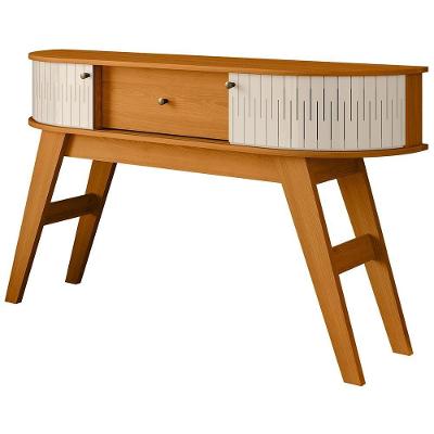 Aparador para Sala de Estar Tamar M07 Retrô 2 Portas 1 Gaveta MDP 136CM Cinamomo