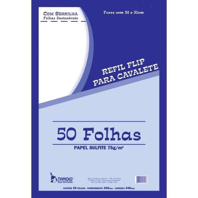 Papel para Flip-chart Tamoio Serrilhado 64x94cm 75G 50 Folhas Branco
