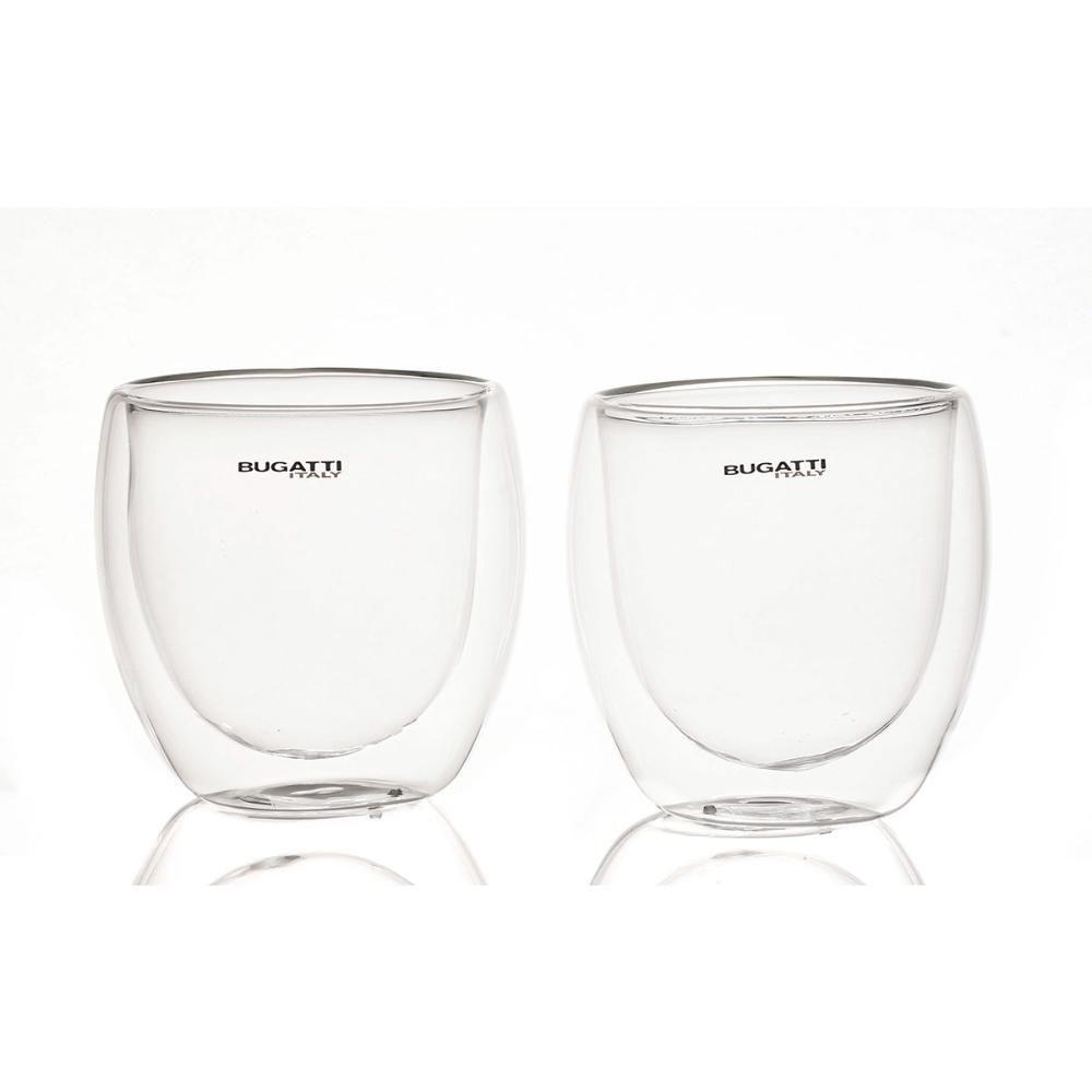 Conjunto 2 Copos De Café Chá De Parede Dupla 250ml Bugatti - 1