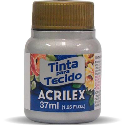 Tinta para Tecido Metálica 37ML Prata Acrilex