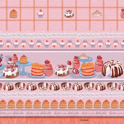 Toalha Térmica Cupcake Morango 1,40 X 30M PVC Impermeável Plastvinil
