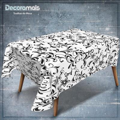 Toalha Térmica de Mesa Arabesco PVC 1,40 X 30M Preto Plastvinil
