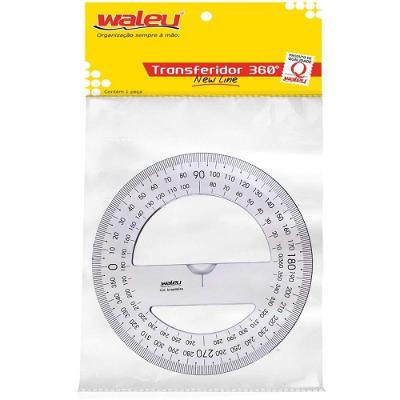 Transferidor Maxcril 360 Graus Poliestireno Cristal Transparente