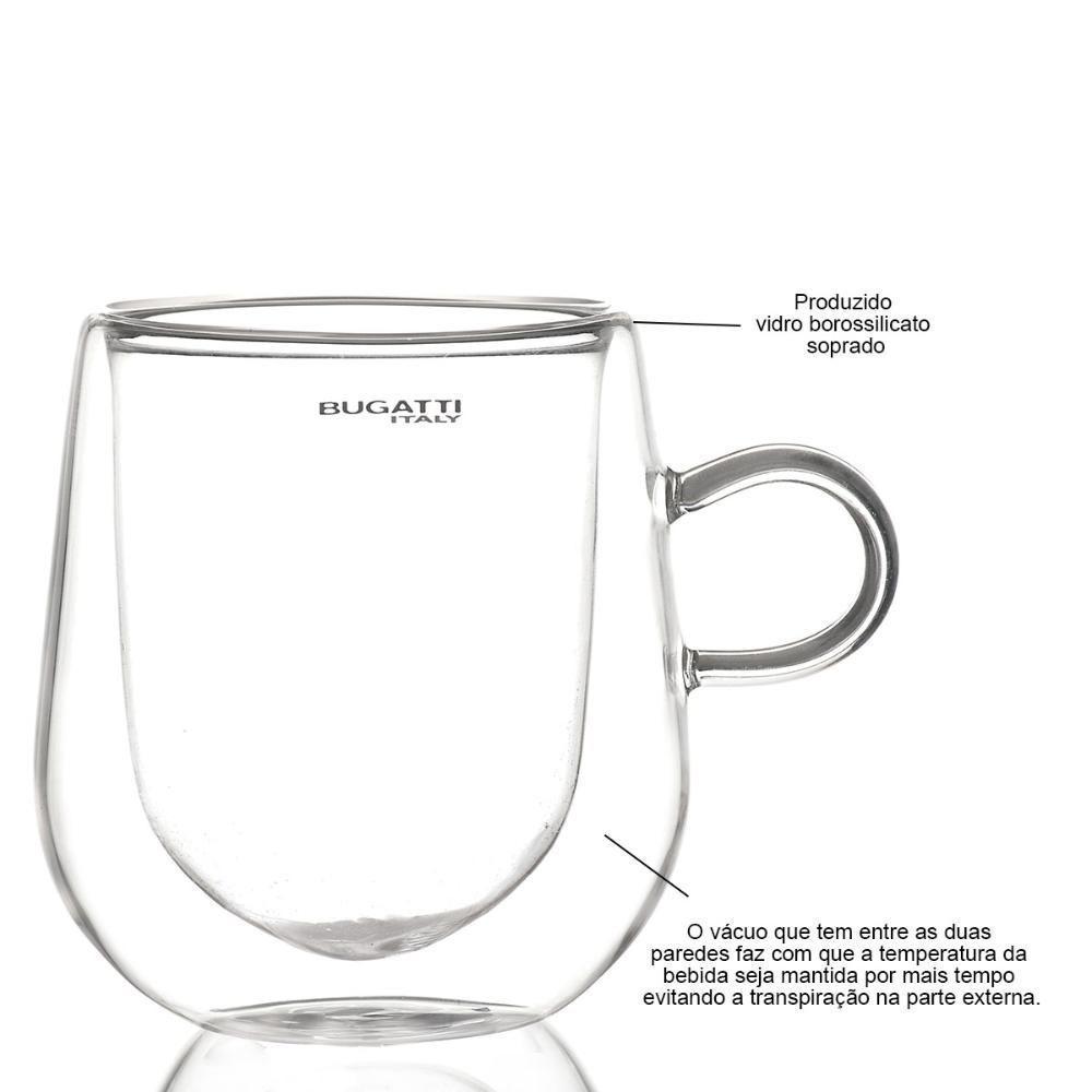 Conjunto 2 Canecas Parede Dupla 300ml Cerveja Bugatti - 5