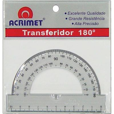 Transferidor Acrimet Poliestireno 180 Graus com Escala Gravada