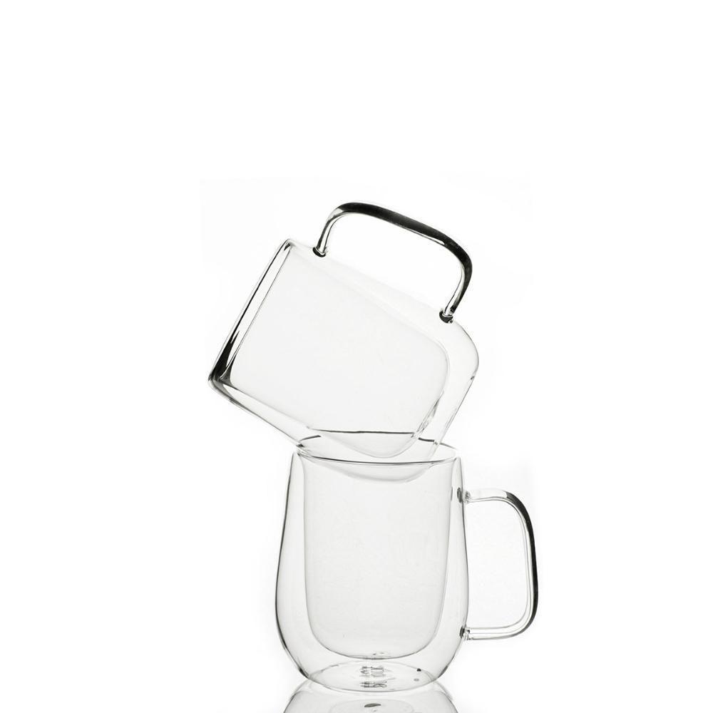 Conjunto 2 Copos Com Alça Parede Dupla 350ml Borossilicato - 3