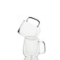 Conjunto 2 Copos Com Alça Parede Dupla 350ml Borossilicato - 3