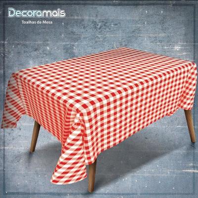 Toalha Térmica Xadrez Decoramais PVC Anti-Térmica Impermeável Mesa Vermelho Plastvinil