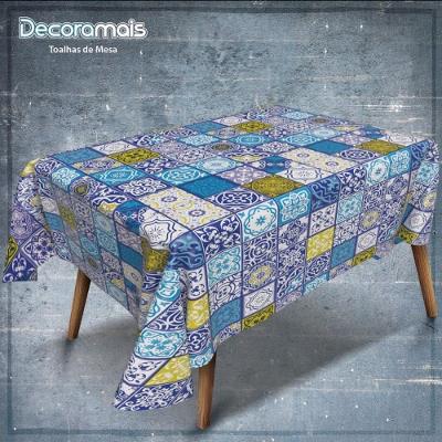 Toalha Térmica Azulejo Português PVC Impermeável para Mesa Azul Plastvinil