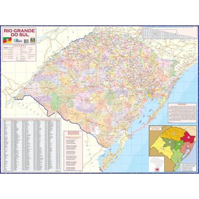 Mapa Escolar Rio Grande do Sul com Divisão Política 120cmx90cm