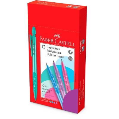 Lapiseira Faber-Castell Bubble Pastel Mix 0.5MM 12 Unidades Tons Pastéis