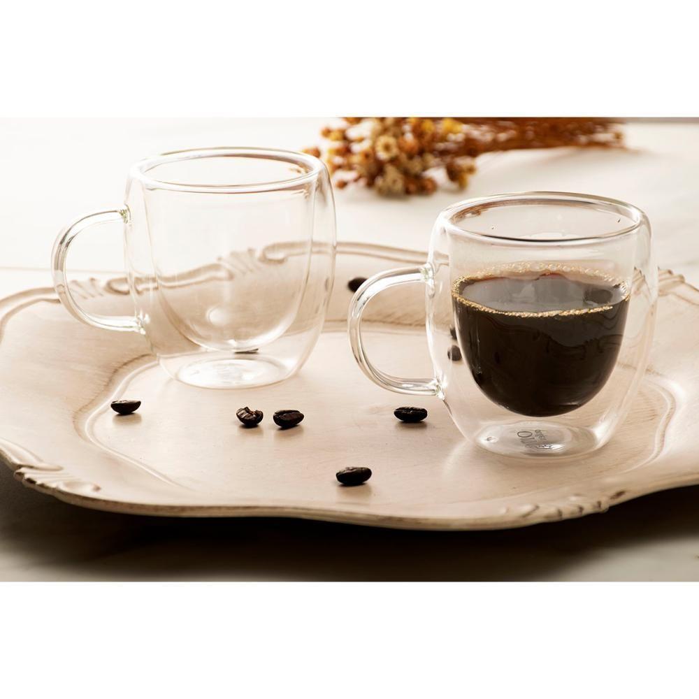 Conjunto 2 Xícaras Café Com Parede Dupla Com Alça 150ml - 2