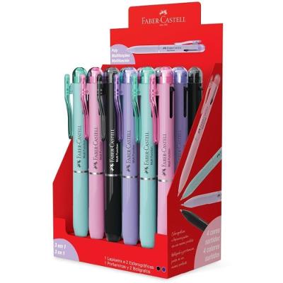 Lapiseira Faber-Castell Poly 3em1 0.7MM Semi-Gel Display 18 Unidades Mix