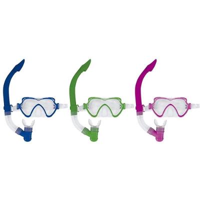 Máscara de Mergulho e Snorkel Juvenil Policarbonato Azul Mor