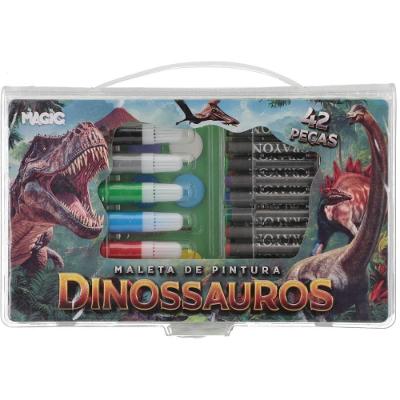 Maleta de Pintura Dinossauros 42 Peças com Acessórios