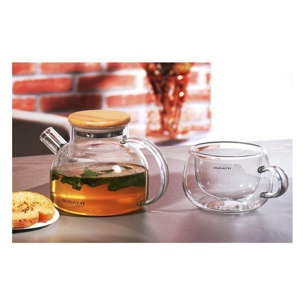 Conjunto 2 Xícaras Chá Parede Dupla Com Alça 200ml Bugatti - 3