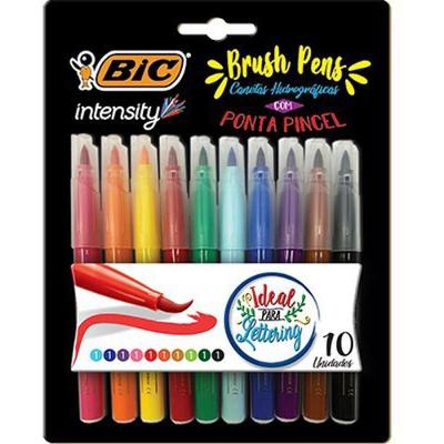 Marcador Artístico BIC Intensity Brush Pens Efeito Pincel 10 Cores