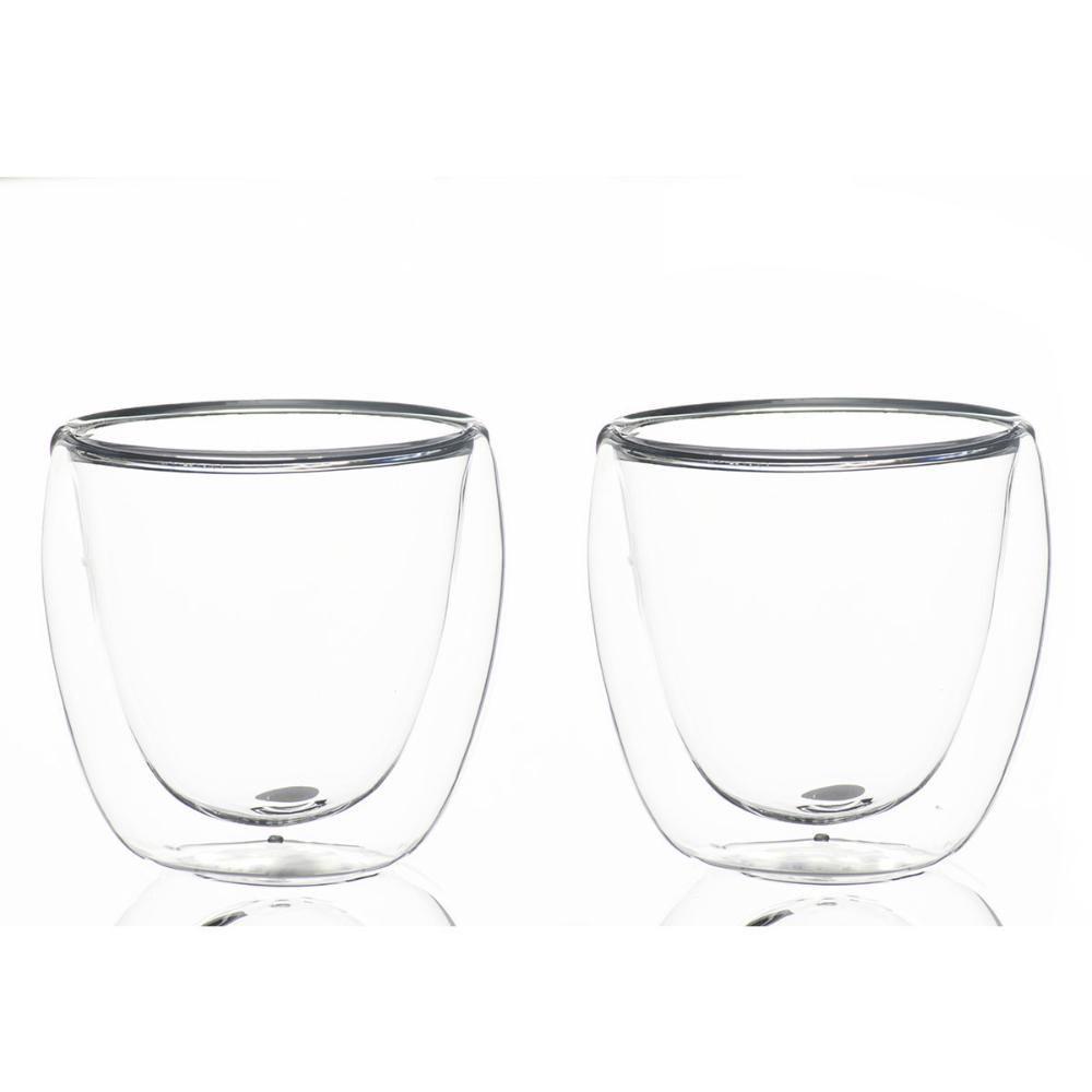 Conjunto 2 Copos De Café Chá Parede Dupla 80ml Borossilicato - 1
