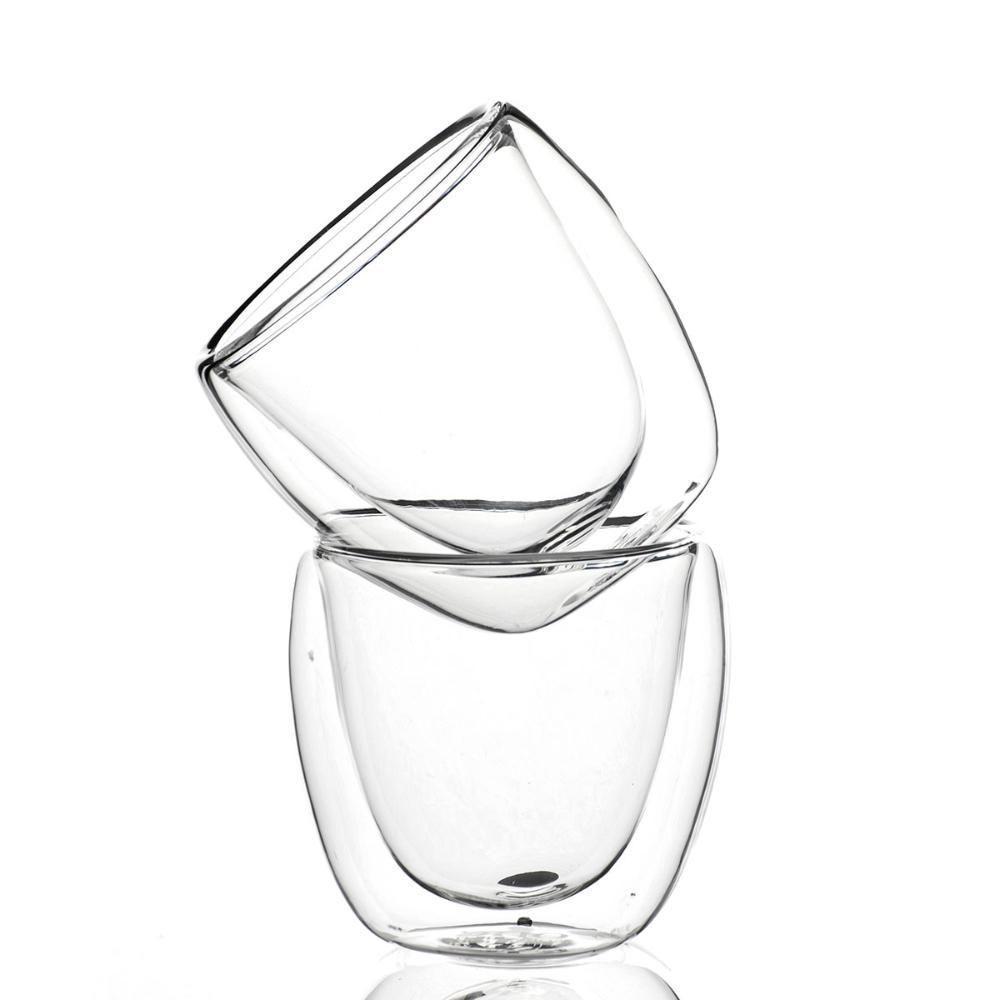 Conjunto 2 Copos De Café Chá Parede Dupla 80ml Borossilicato - 2