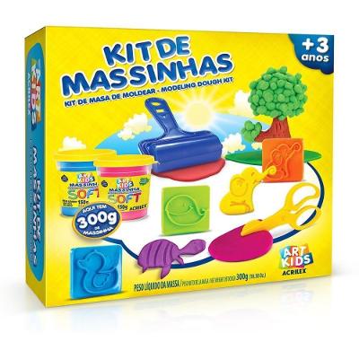 Massa de Modelar Art Kids 7 300g com 7 Acessórios Acrilex