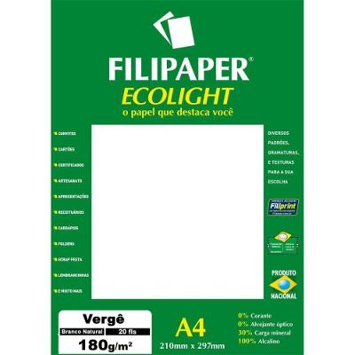 Papel A4 Filiperson Ecolight 180g Branco Acid Free FSC