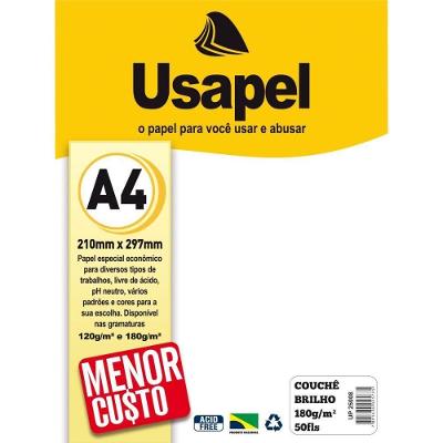 Papel A4 Couchê Filiperson Couche Usapel 180g Branco