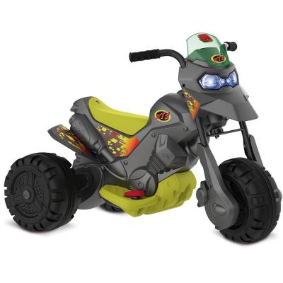 Moto Elétrica Infantil XT3 6V Câmbio Frente e Ré Titânio Titanium